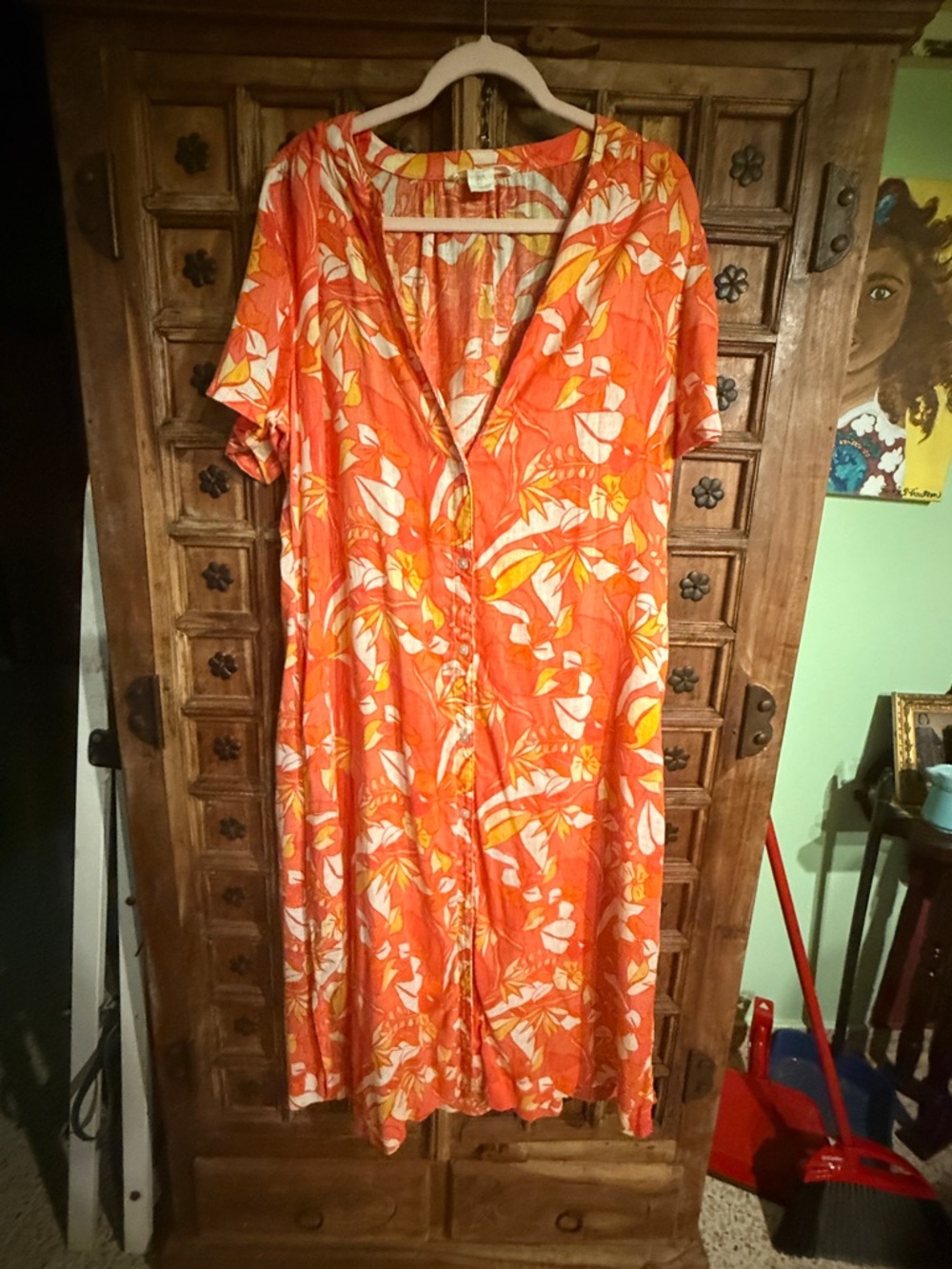 C&C California Orange and Yellow Tropical Print Dress